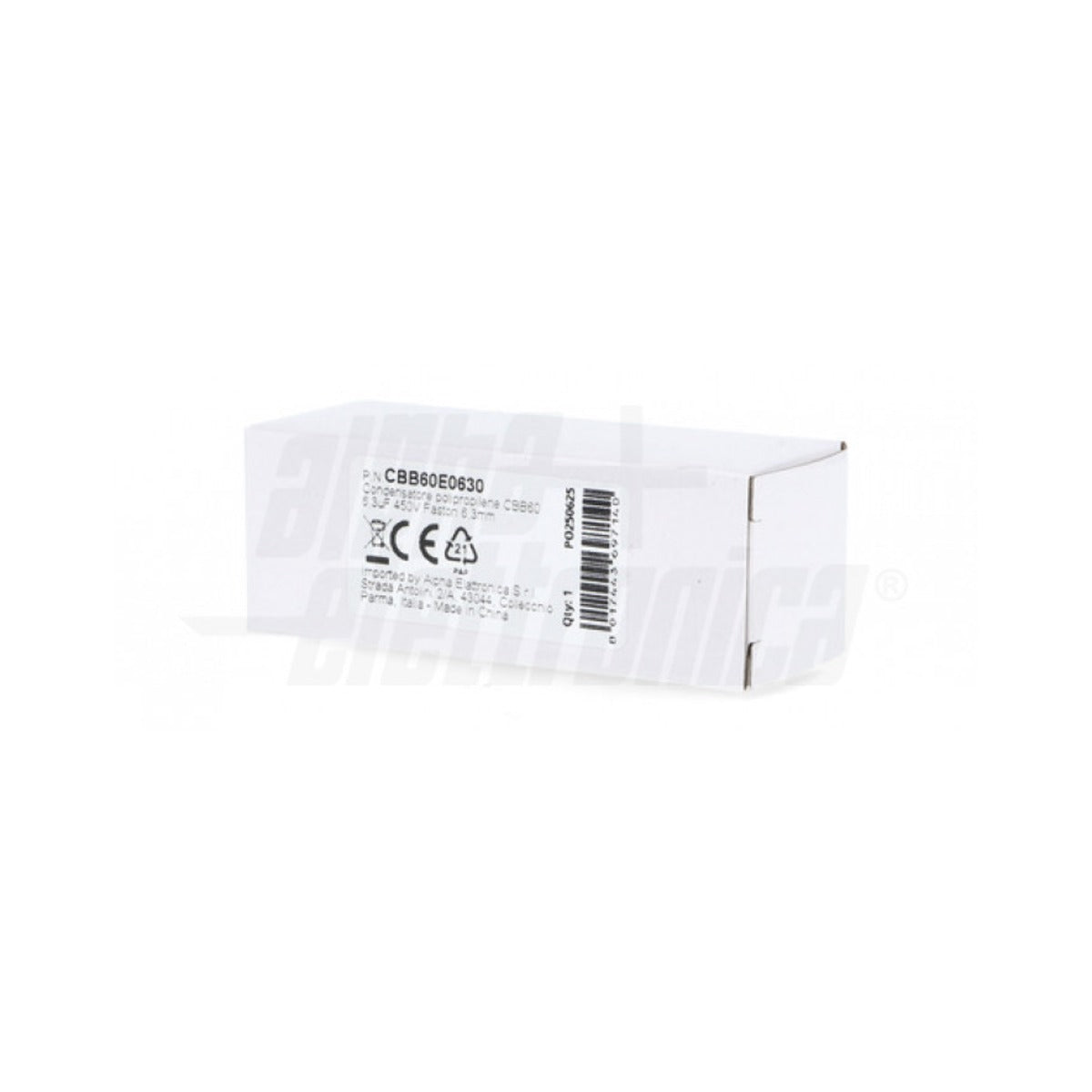 Condensatore 6,3 µF 450V Faston 6,3 mm — Polipropilene per motori