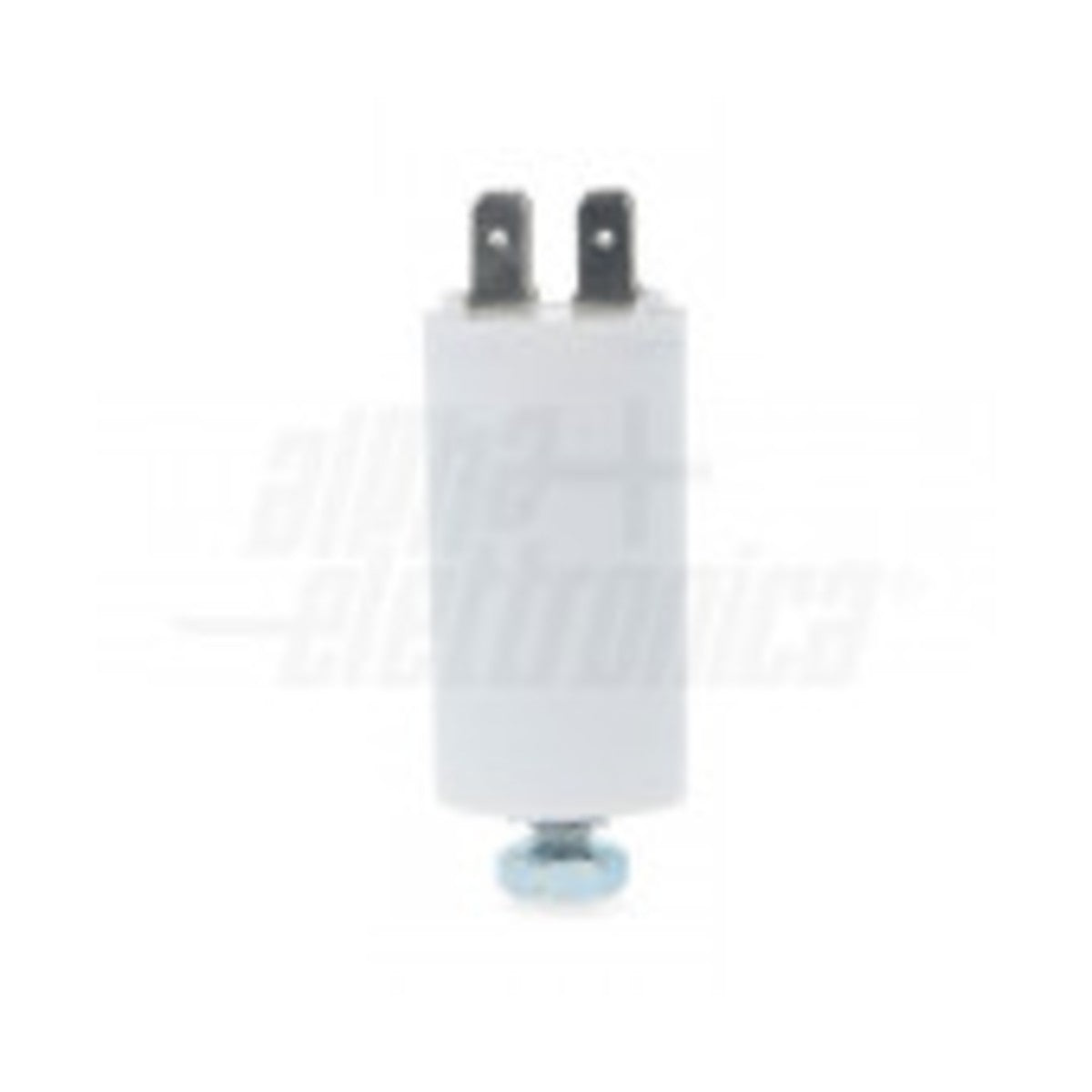 Condensatore CBB60 bianco 1,5 µF 450V con terminali faston 6,3 mm e vite M8 — Alpha Elettronica