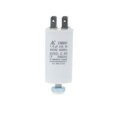 Condensatore CBB60 bianco 1,5 µF 450V con terminali faston 6,3 mm e vite M8 — Alpha Elettronica