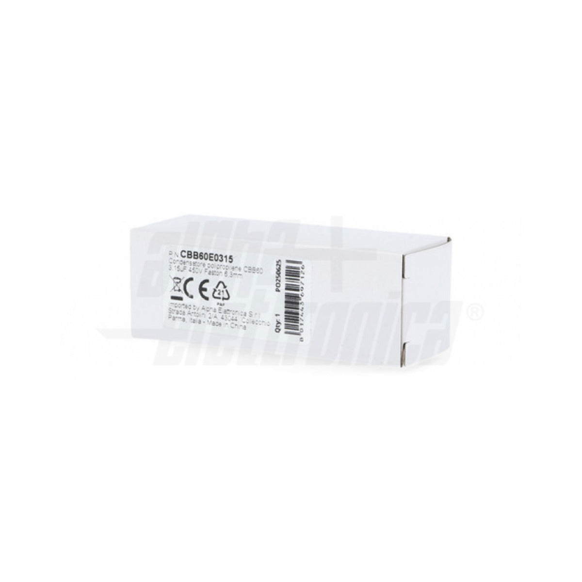 Condensatore 3,15 µF 450V Faston 6,3 mm — Polipropilene per motori