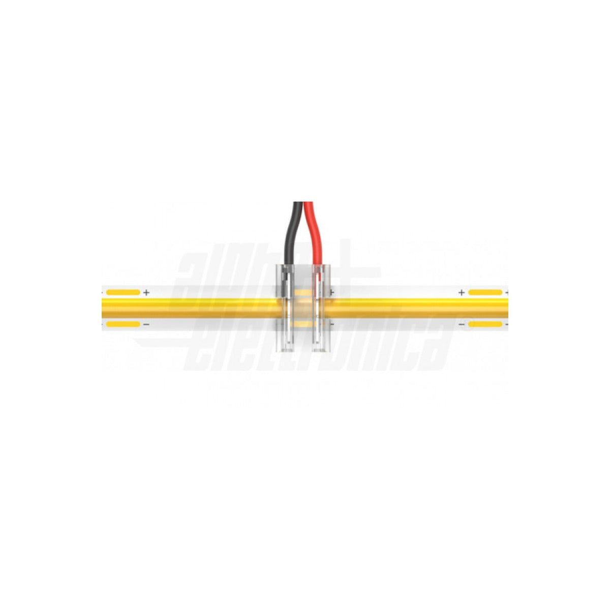 esempio di connessione con striscia led accesa