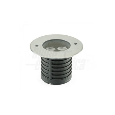 Faretto da Terra per Esterno Giardino Led Acciaio 5,5W 24V DC IP67 Tondo Ø116