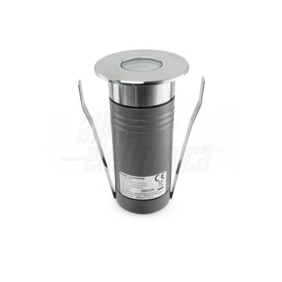 Faretto da Terra RGB per Esterno Giardino Led Acciaio 4W 24V DC IP67 Tondo Ø55 Serie Iride