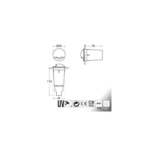 Faretto Segnapasso da Incasso Terra Led G9 1,7W 4000K IP67 Resina Nero ALDO 1L