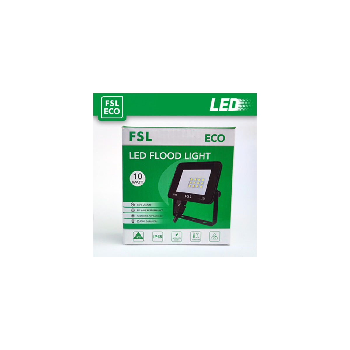 scatola Faro LED 10W slim nero