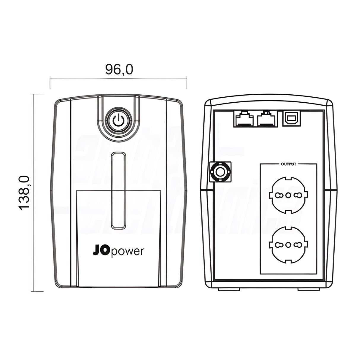 Gruppo di Continuità UPS 1000VA 600W Line Interactive 2 Prese Schuko - Silenzioso senza Ventola