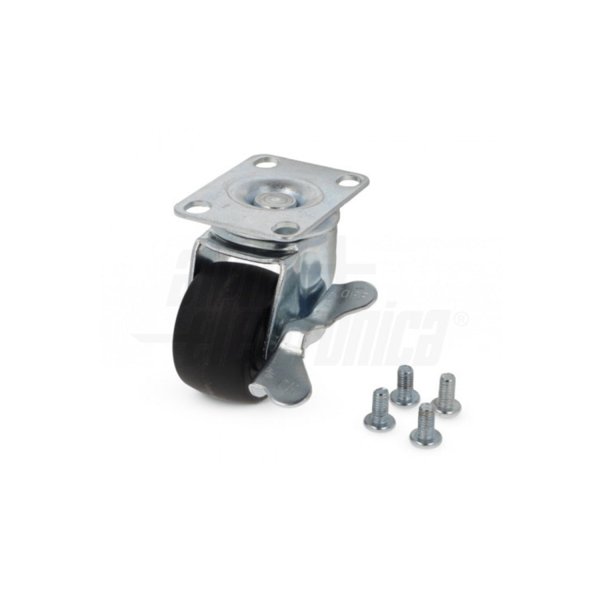 Kit 4 Ruote Piroettanti con Viti per Armadio Rack a Pavimento