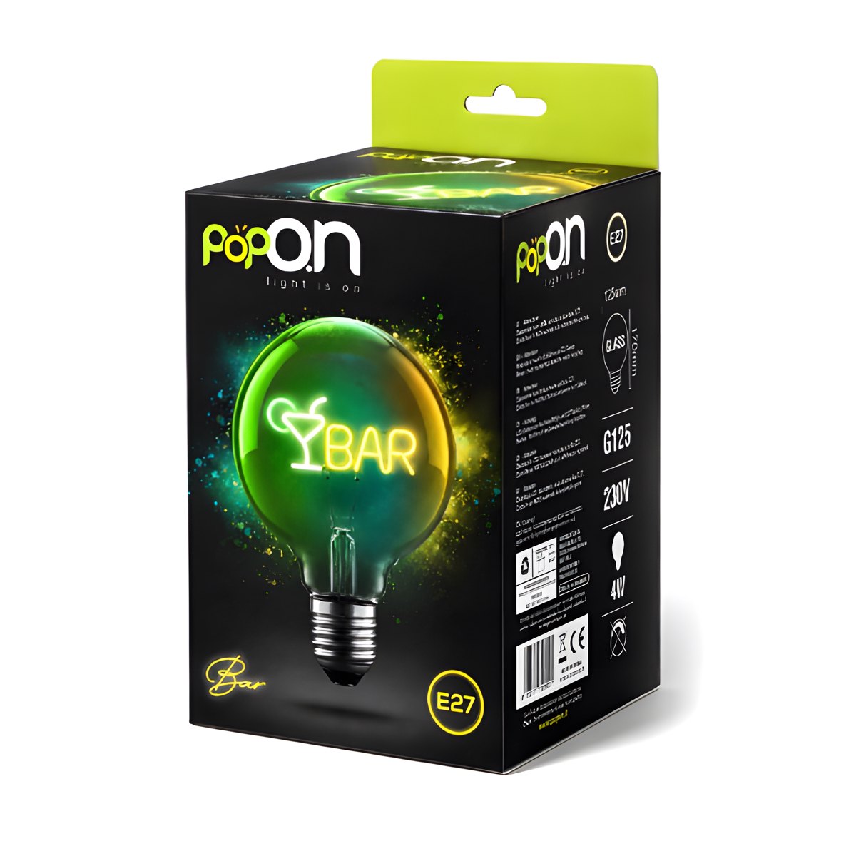 Lampadina decorativa LED G125 E27 POPON BAR confezione