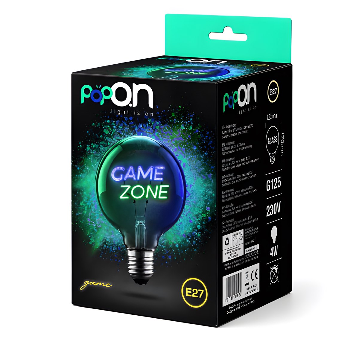Lampadina decorativa LED G125 E27 POPON GAME ZONE confezione