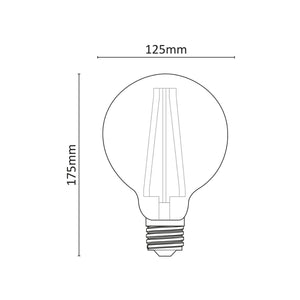 Lampadina Led Globo E27 18W 3200 Lumen 4000K 125mm Trasparente