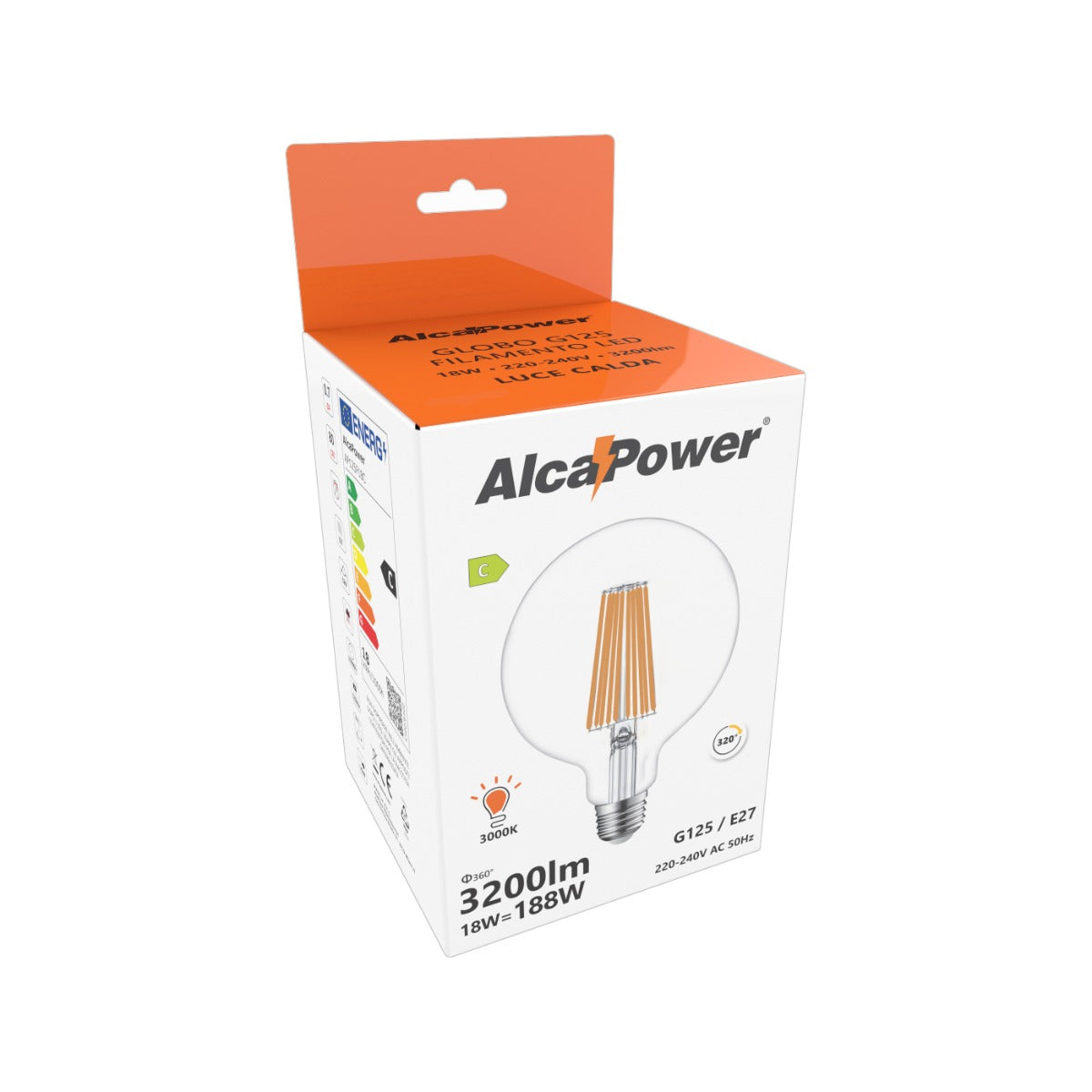 scatola globo luce calda marca alcapower