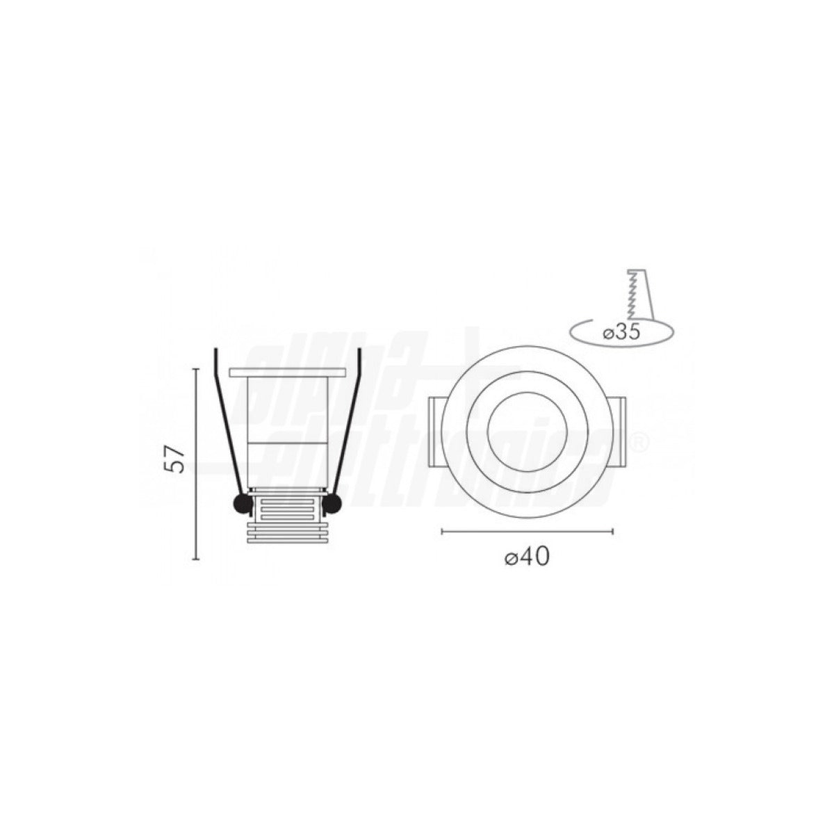 Mini Faretto LED da Incasso Atmos 4,8W Nero Ø40mm