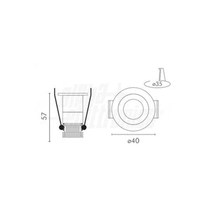 Mini Faretto LED da Incasso Atmos 4,8W Nero Ø40mm