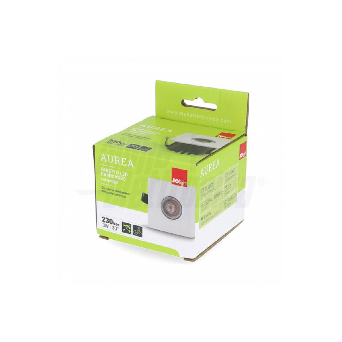 Mini Faretto LED da Incasso Quadrato Aurea 3W Bianco CRI90