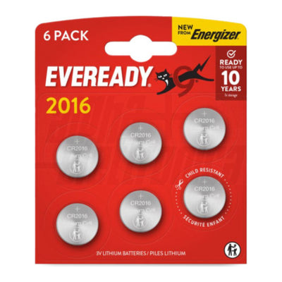 Blister da 6 pile a bottone litio CR2016 3V Eveready Energizer