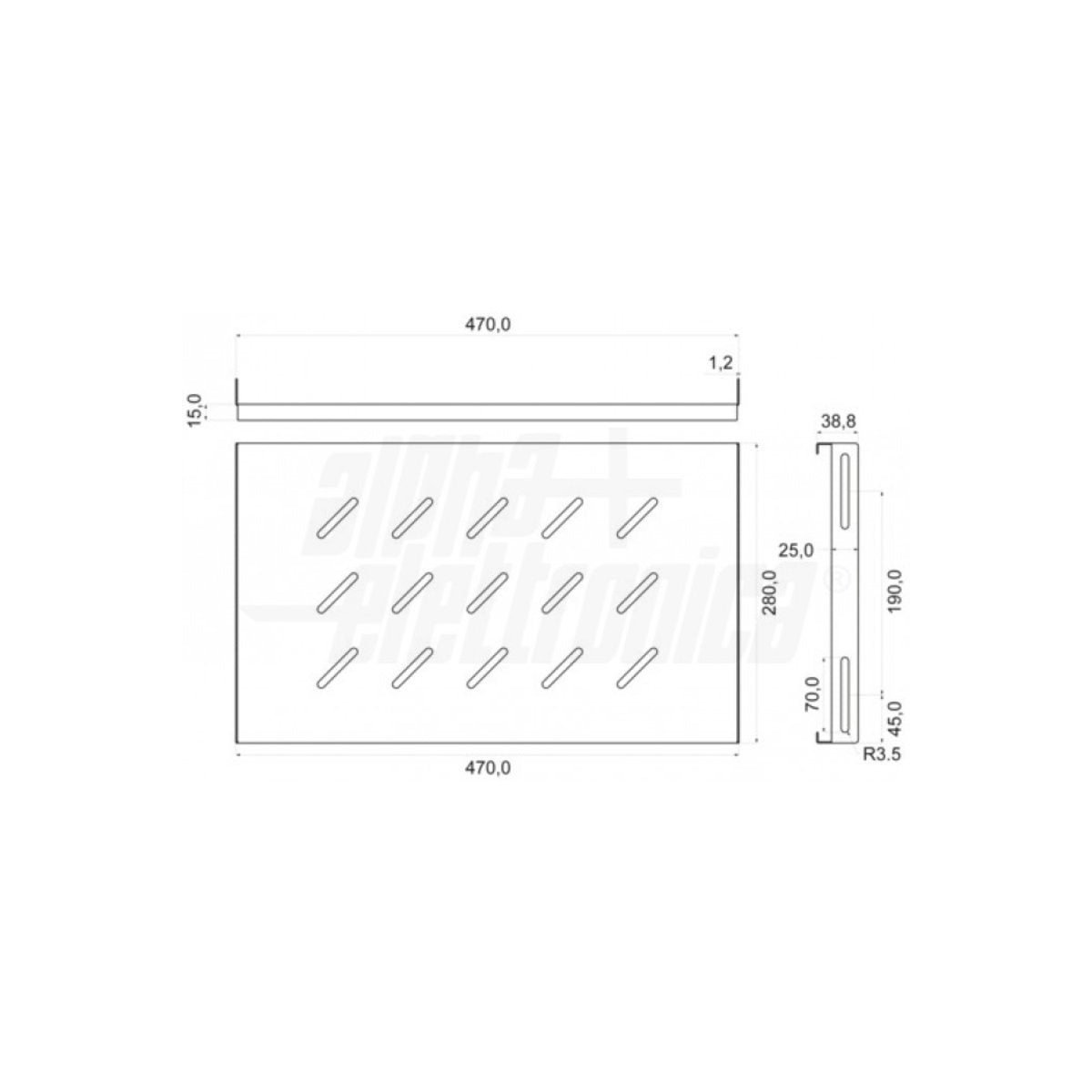 Ripiano Fisso Rack 19" 1U per Armadi a Muro 450 o 600 mm – Portata 30 kg