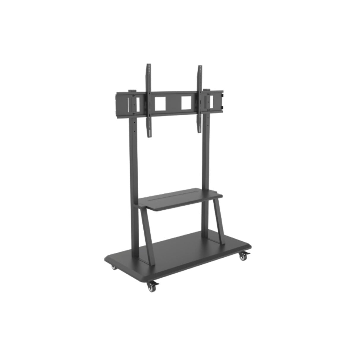 Supporto TV da Terra con Ruote 40-120 Pollici VESA 1200x600 150 Kg con Ripiano