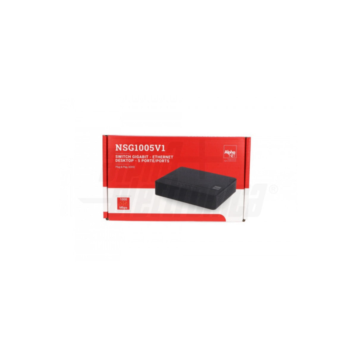 confezione Switch Gigabit 5 Porte Desktop Unmanaged 10/100/1000 Mbps Fanless