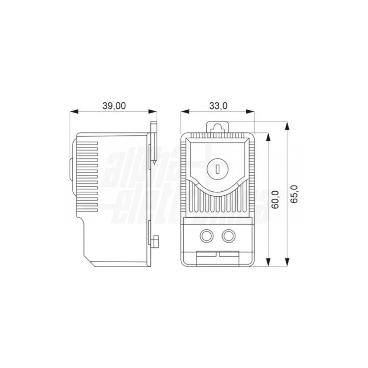 Termostato Barra DIN TMD200 N.O. 0-60 °C 10A 250V per Ventole