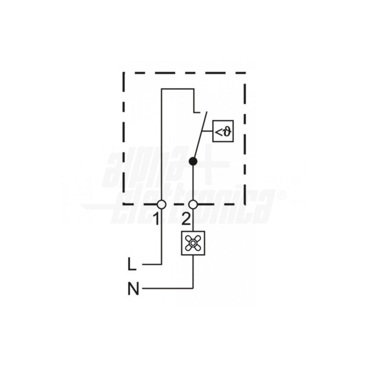 Termostato Barra DIN TMD200 N.O. 0-60 °C 10A 250V per Ventole