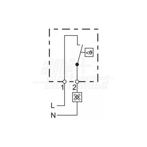 Termostato Barra DIN TMD200 N.O. 0-60 °C 10A 250V per Ventole