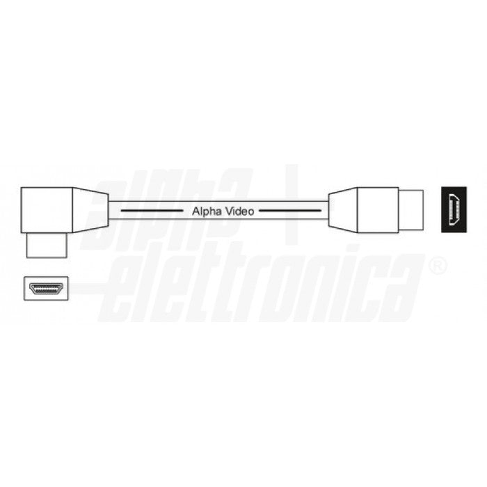 Cavo Adattatore da Spina HDMI Angolare a Presa HDMI - 20cm