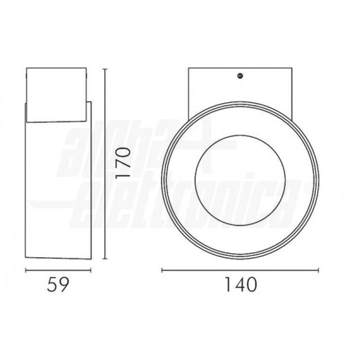 Applique Up Down cilindrica da parete Led 8W IP65 esterno/interno luce naturale