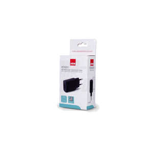 Alimentatore USB 5V 2.1A 10.5W 1 Porta Nero per Lampada Tavolo o Cellulare