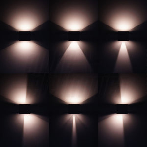 Applique Up Down da parete Led 10W fasci regolabili IP65 esterno/interno luce naturale, corpo bianco