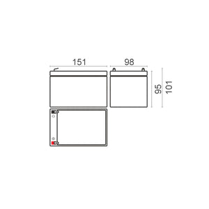 Batteria 12V 12ah Piombo AGM per Gruppi Continuità Monopattini Contatti Faston