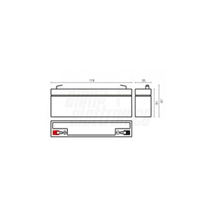 Batteria per Sirena Esterna Allarme 12V 2.2A AGM Piombo