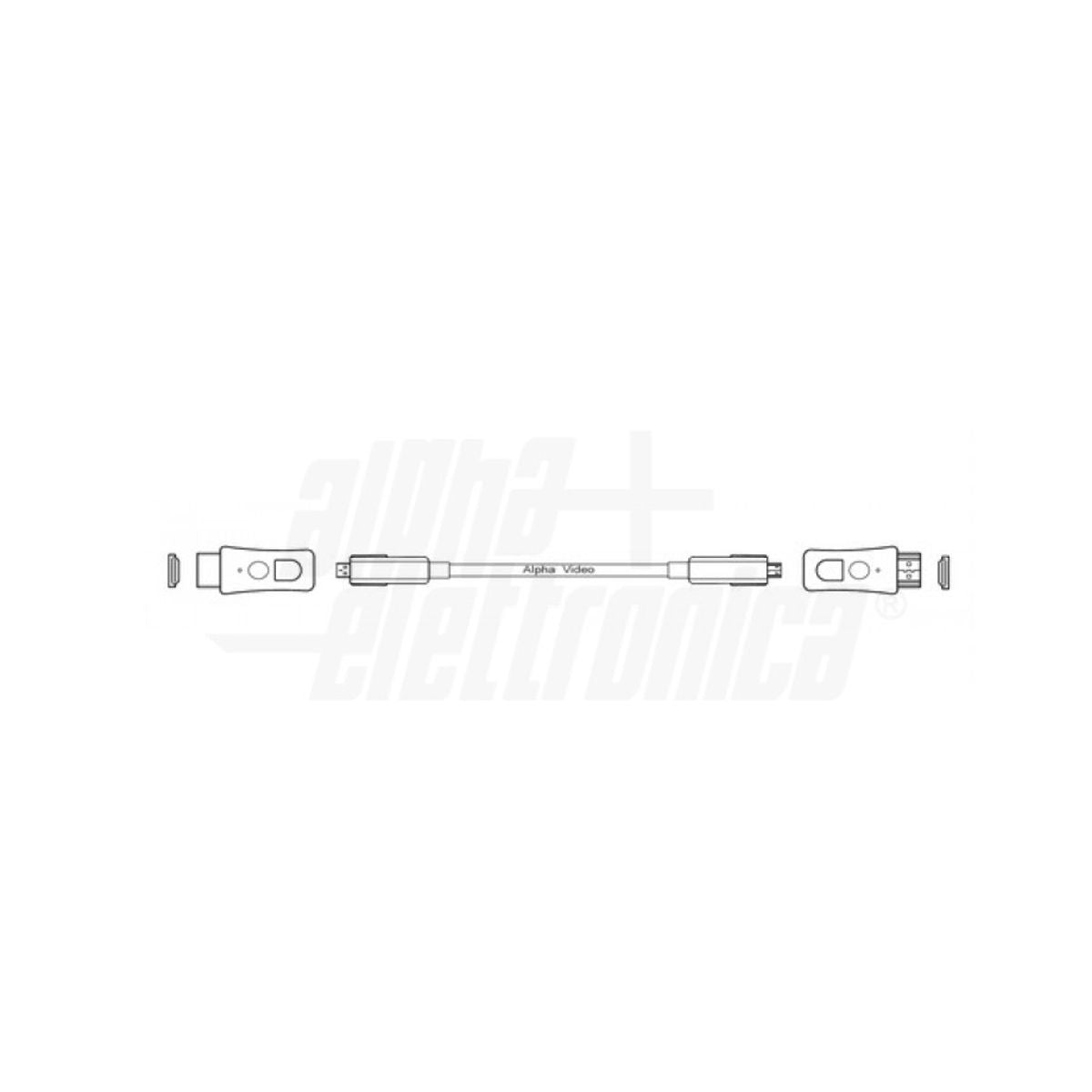 Cavo micro HDMI AOC 10mt attivo in fibra ottica UHD 4K high-speed Ethernet con adattatore