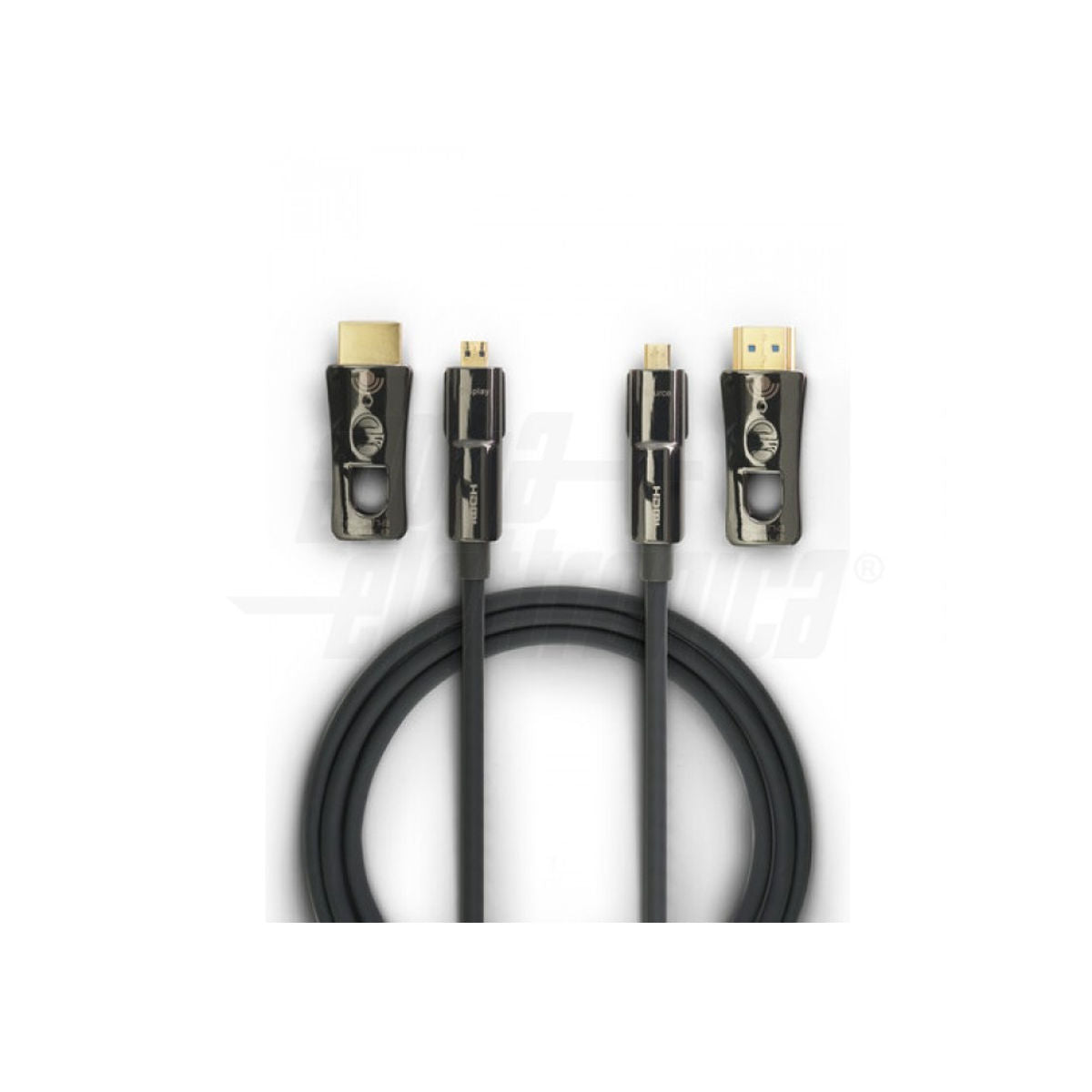 Cavo micro HDMI AOC 10mt attivo in fibra ottica UHD 4K high-speed Ethernet con adattatore