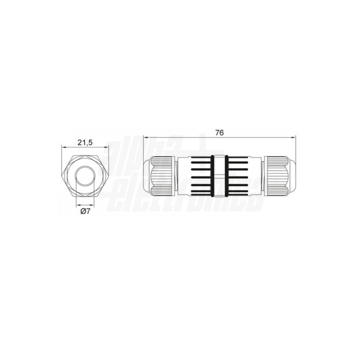 Connettore Giunzione 2 poli IP68 per esterno 16A 250V Impermeabile Waterproof