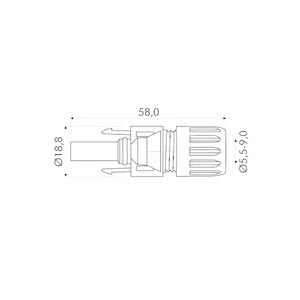 Connettore MC4 Staubli per Fotovoltaico Femmina 1000V Per cavo 4-6mm² Crimpare PV-KBT4/6II-UR