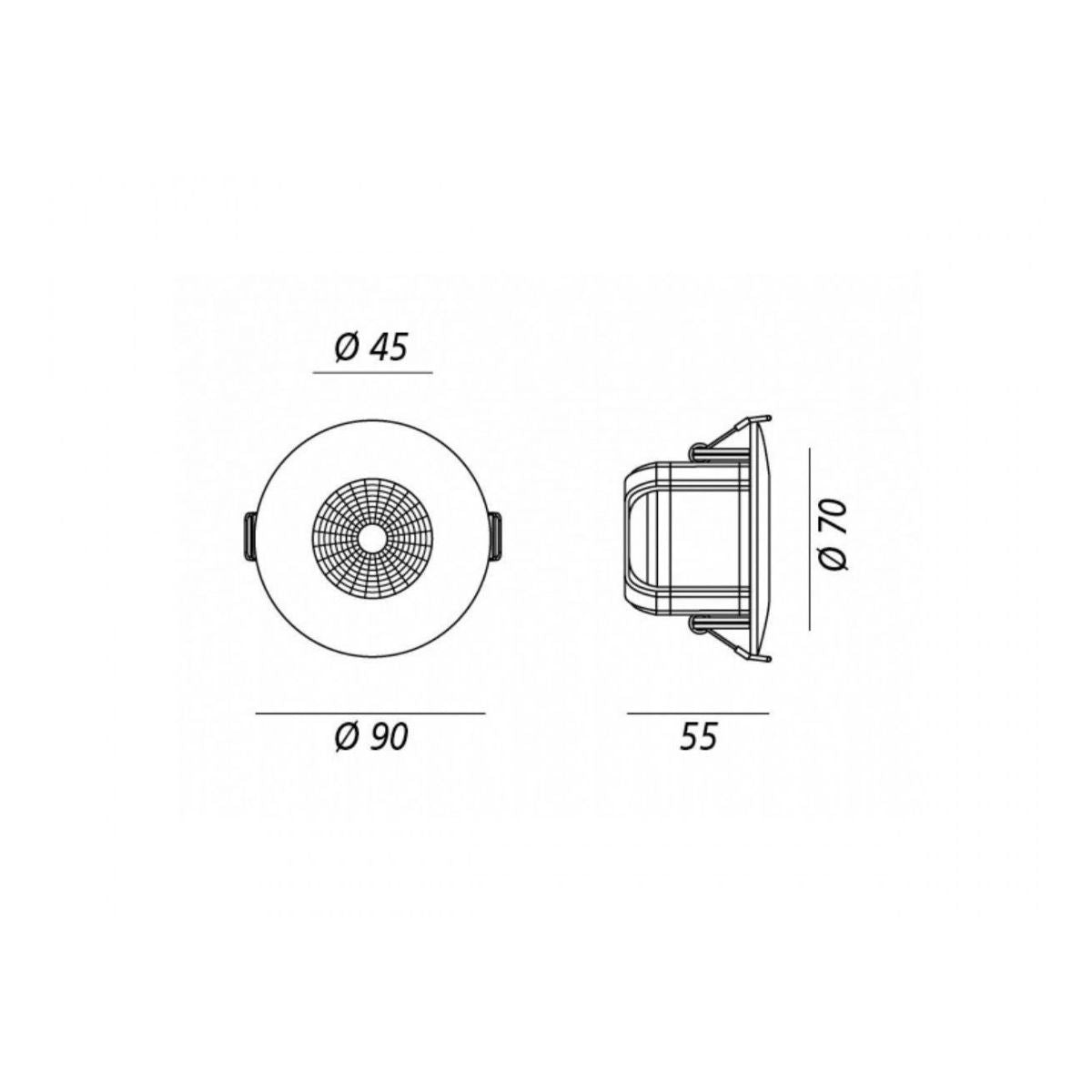 Faretto Doccia IP65 Led Incasso Cartongesso 8W Acciao Bianco
