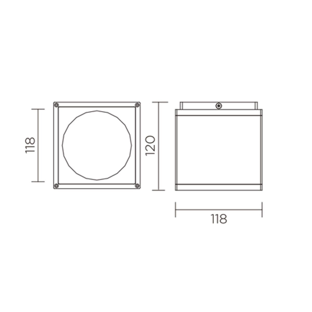Faretto Esterno a Led Soffitto Downlight Cubo IP54 - 8W 640lm 3000K