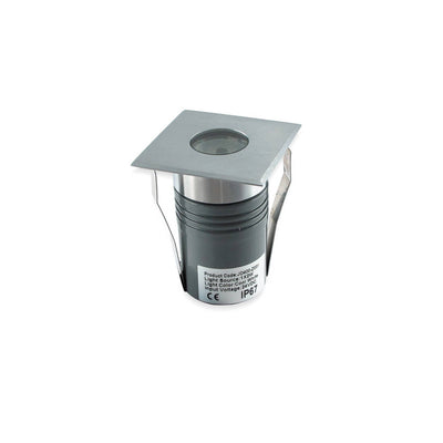 Faretto da Terra per Esterno Giardino Led Acciaio 2,5W Luce Calda 24V IP67 Quadrato