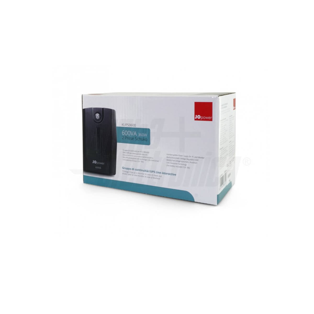 Gruppo di continuità UPS 600VA - 360W - Line interactive - 2 Prese Schuko