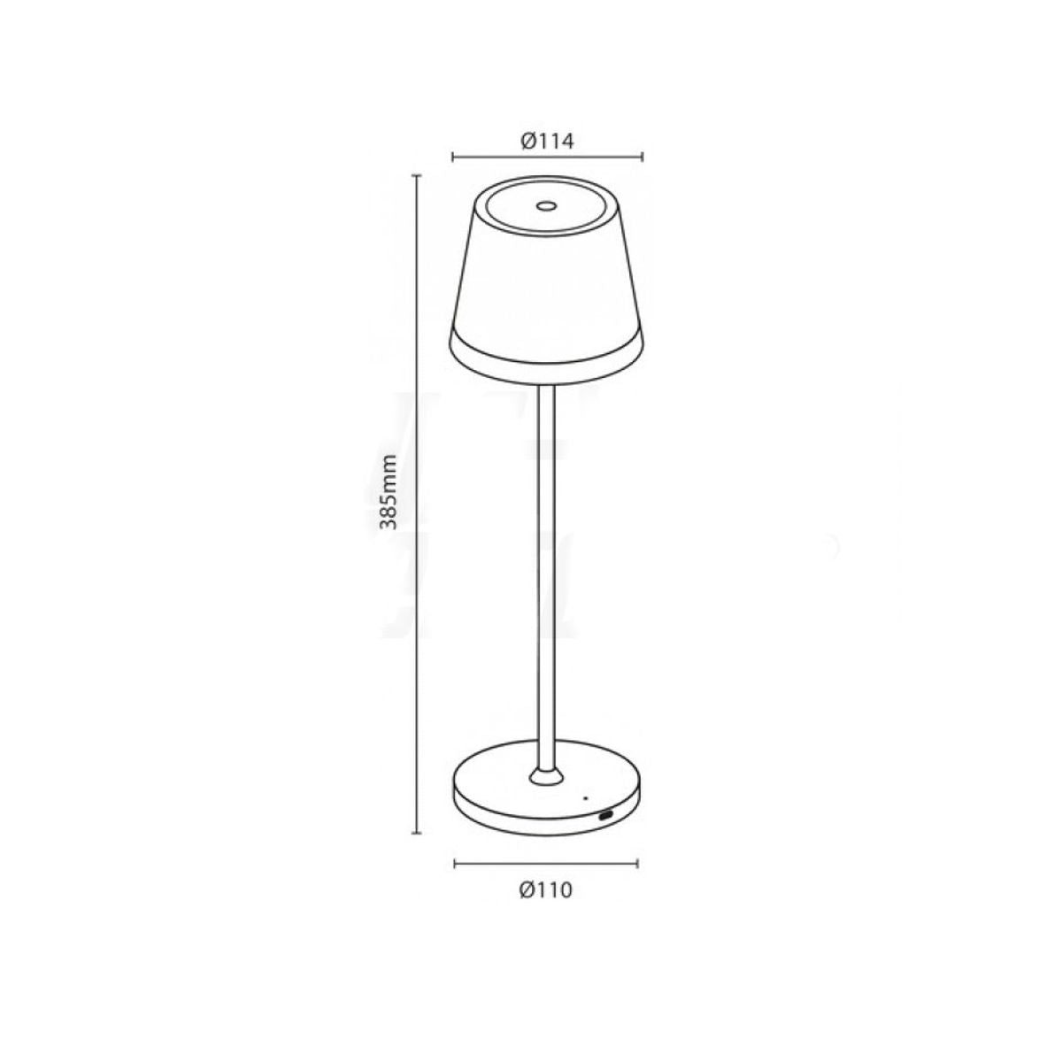 Lampada Led Ricaricabile da Tavolo Corten Touch Dimmerabile Esterno Interno IP54 2700K