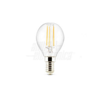 Lampada a filamento led E14 4.5W trasparente tutta vetro luce calda 2700K
