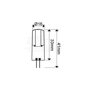 Lampada bispina 12V led dimmerabile G4 3W luce calda 2800K cilindrica silicone