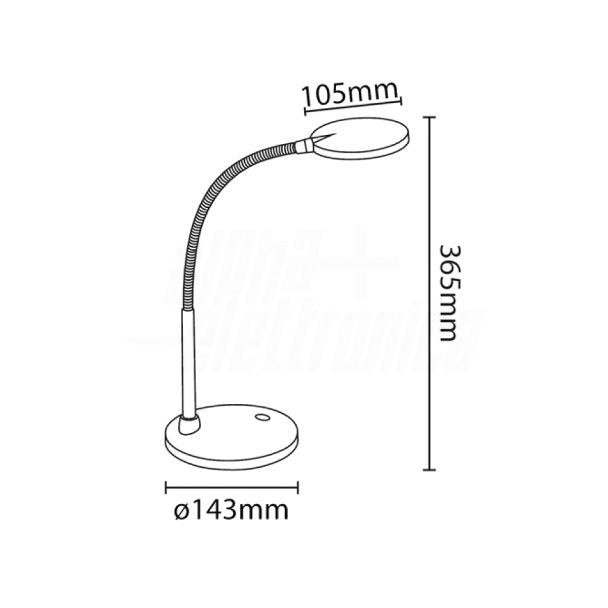 Lampada da tavolo Led con Interruttore Luce Calda - 5,5W - Snodabile, colore Nera