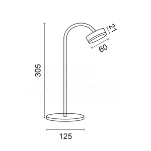 Lampada da tavolo Led con Interruttore Touch Luce Calda - 4.6W - Snodabile, colore Bianca