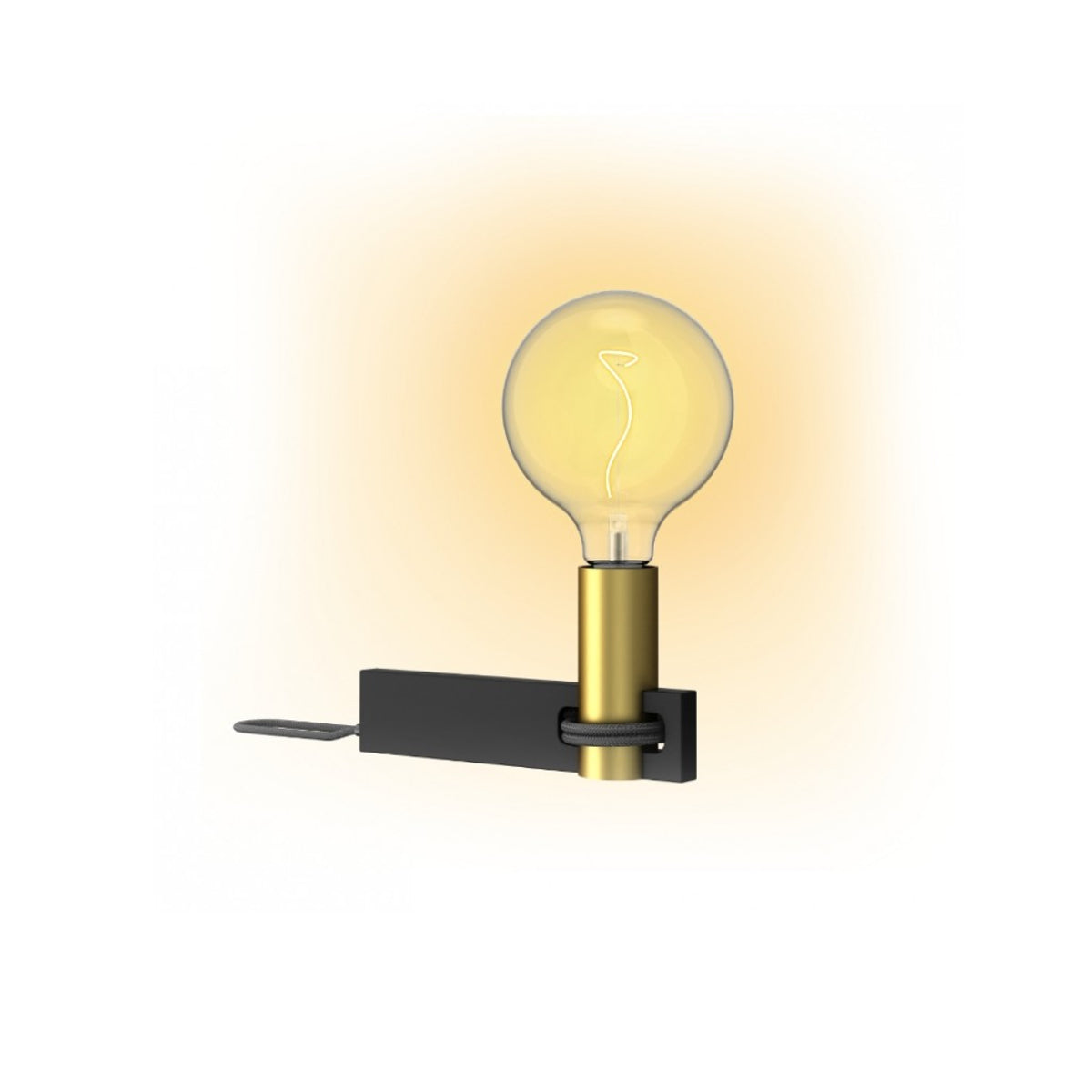 Lampada da tavolo base alluminio e portalampada ottone Rodi by Kelù