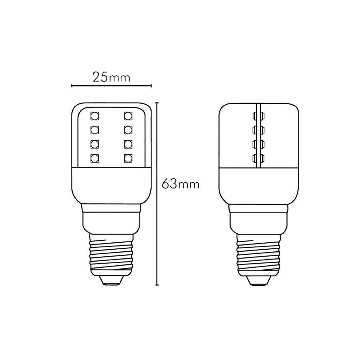 Lampadina Led Frigorifero E14 1W Peretta Luce Calda 3000K