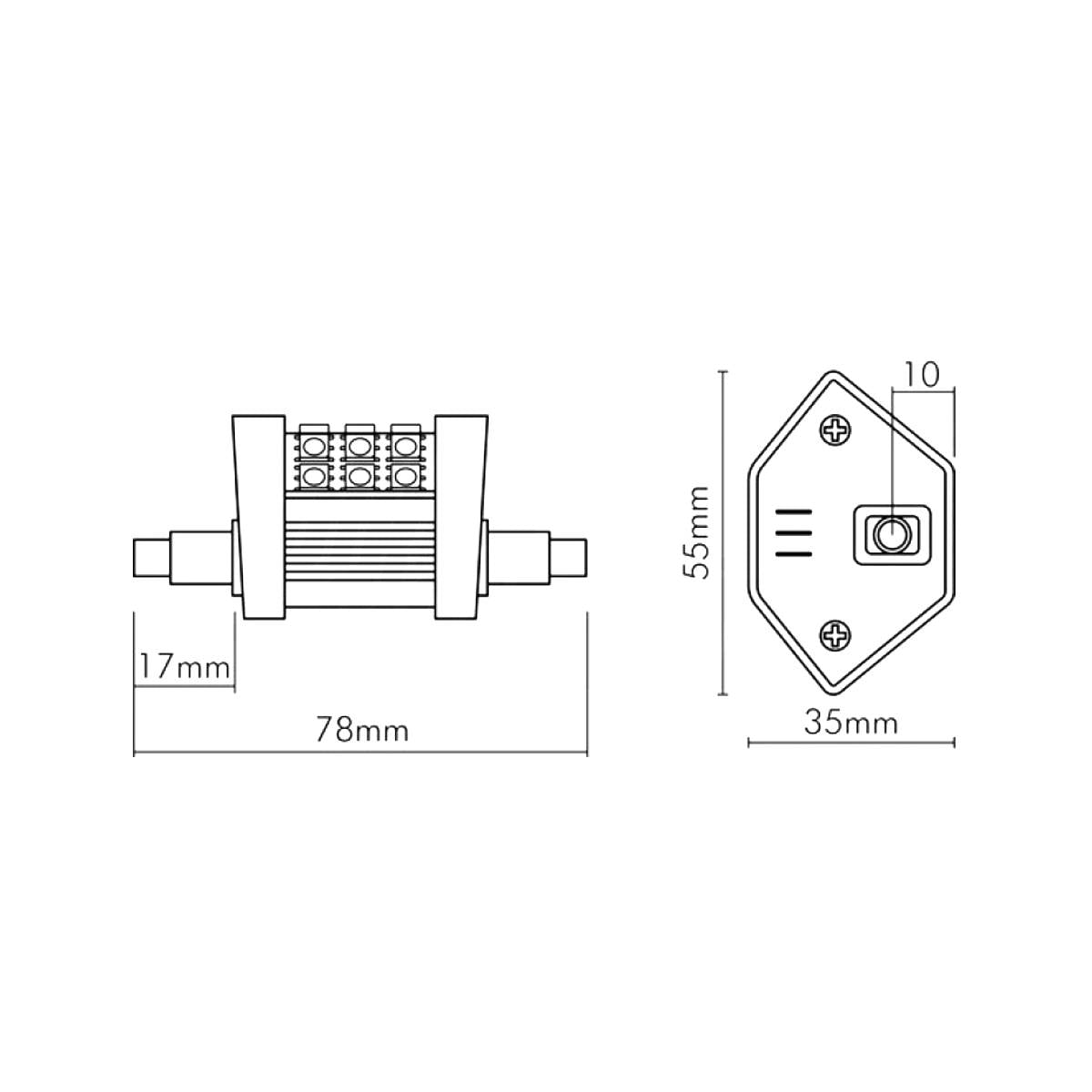 Lampadina Led r7s 78mm 4W Luce Calda 3000K