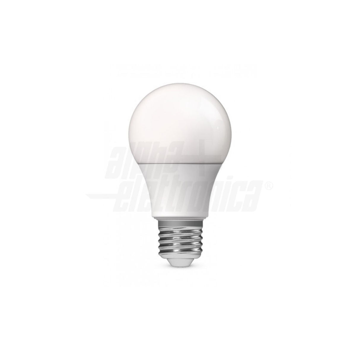 Lampadina LED E27 bulbo bianco standard accesa con luce naturale 4000K.