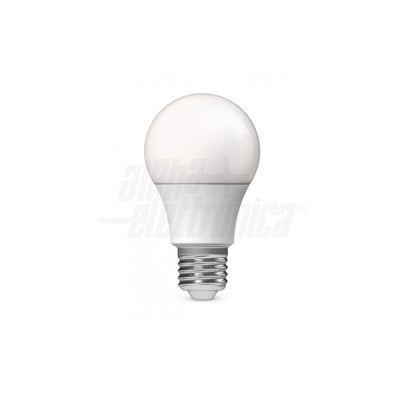 Lampadina LED E27 bulbo bianco standard accesa con luce naturale 4000K.
