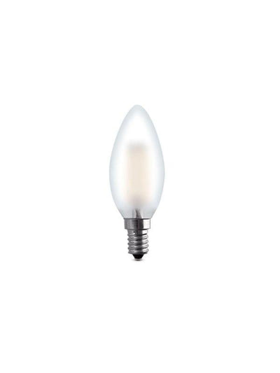 Lampadina oliva smerigliata led filamento E14 4W tutto vetro luce calda